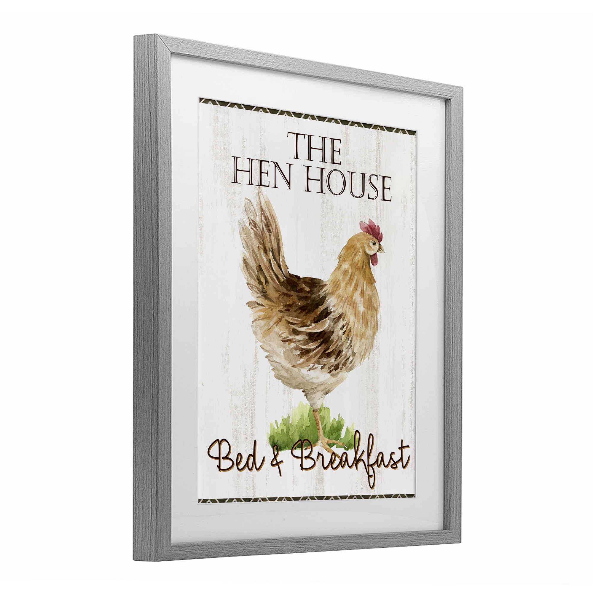 Stupell Industries Hen House Bed and Breakfast Gray Framed Print Under Glass, design by Anne Bailey