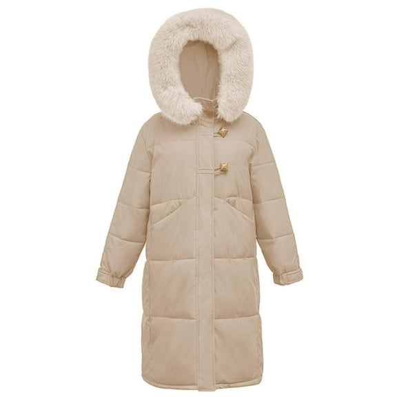 Viikei Winter Coats for Women Women Warm Pocket Coat Turn Down Collar Long Jacket Winter Down Parkas