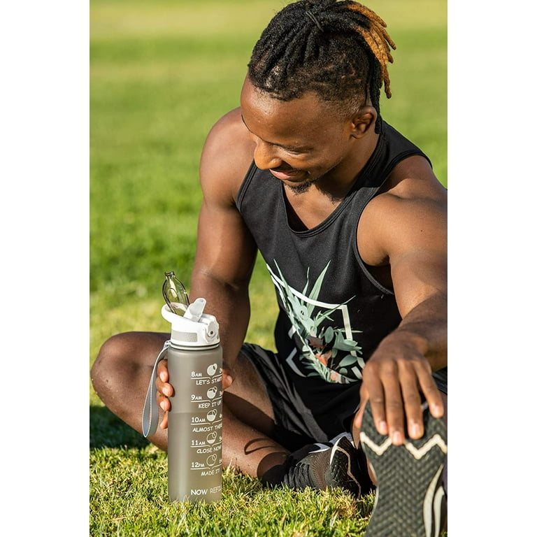PROMETHEUZ Sports Water Intake Reminder Bottle with Time Marker and Straw,  Leakproof Tritan BPA-Free…See more PROMETHEUZ Sports Water Intake Reminder