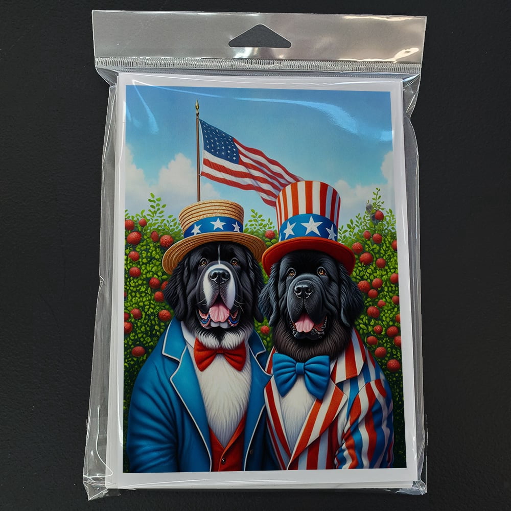 All American Newfoundland Greeting Cards Pack of 8 7 in x 5 in