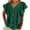 Army Green, variant on BangWanChi Spring Blouse for Women 2025 Women's Solid Color Casual Fashion Ruffle Short Sleeved V-neck Top/shirt
