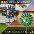 thumbnail image 2 of Solar Wind Spinner, Waterproof Outdoor Metal Wind Sculpture for Patio, Lawn & Garden Decor (Square Spinner), 2 of 7