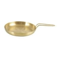 thumbnail image 1 of simhoa Nonstick Frying Pan Round Fry Pan Flat Bottom Barbecue Tableware Grill Plate M with Gold Handle, 1 of 8