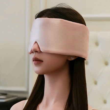 1pcs Sleep Mask for Side Sleeper Women Men Eye Mask for Sleeping Light Blocking Soft Breathable Night Blindfold Sleeping Mask for Flight Nap Travel Solid color,Pink