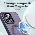 thumbnail image 3 of Phone Case for iPhone 16 Plus Strengthened Magnetic Ring Stand Translucent Back Cover Compatible with Magsafe, Military-Grade Shockproof Anti-fall Protection Case for Men Women,Purple, 3 of 7
