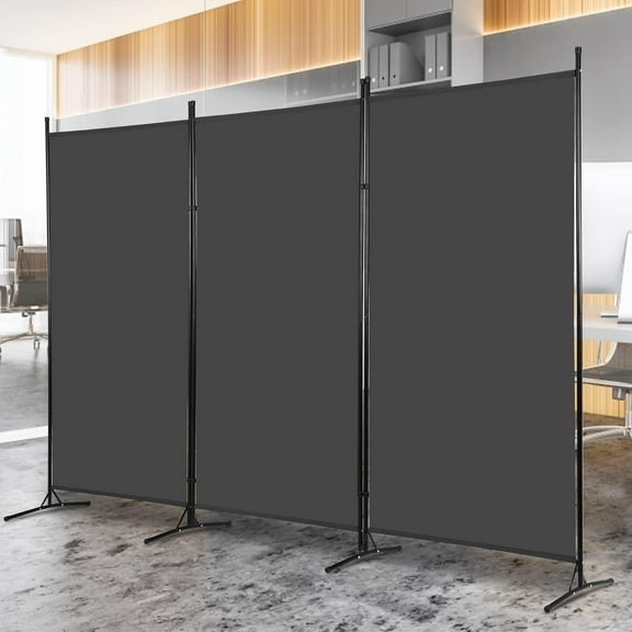 CL.HPAHKL 3 Panel Room Divider Folding Privacy Screen, Freestanding Wall Divider Room Partition for Home Office Bedroom, Grey