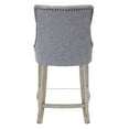 thumbnail image 6 of WestinTrends Hayes 24" Upholstered Wood Bar Stool with Tufted Back, Antique Gray/Gray, 6 of 10