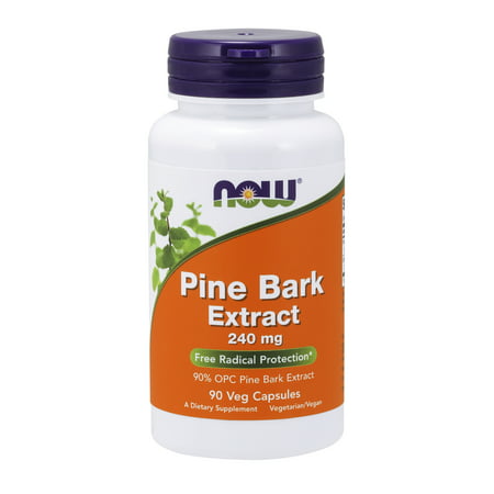 NOW Supplements, Pine Bark Extract 240 mg, 90% OPC Pine Bark Extract, (from the Inner Bark of Chinese Red Pine), 90 Veg (Best Pine Bark Extract)