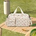 thumbnail image 2 of Blukids Women Cherry Print Tote Bag Cute Strawberry Corduroy Tote Bag with Multi Pockets Top-handle Crossbody Handbag（White）, 2 of 6