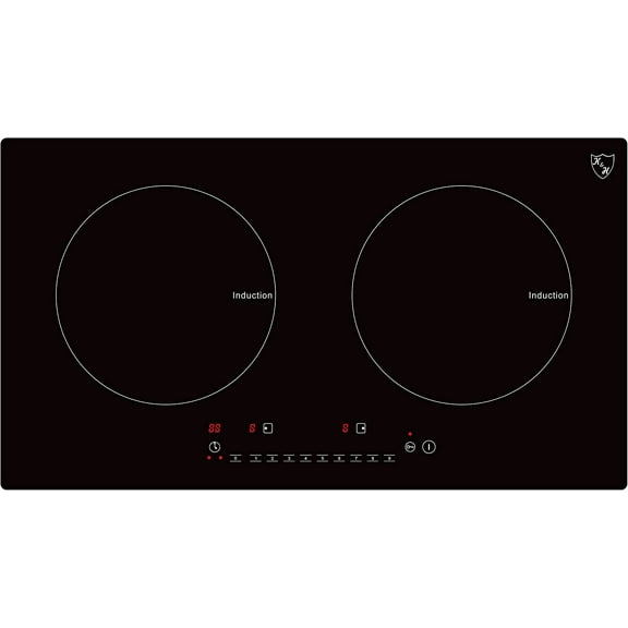K&H 2 Burner Double Dual 24 Inch Built-in Induction Electric Stove Top Ceramic Cooktop 240V 3100W INDH-3102Hx
