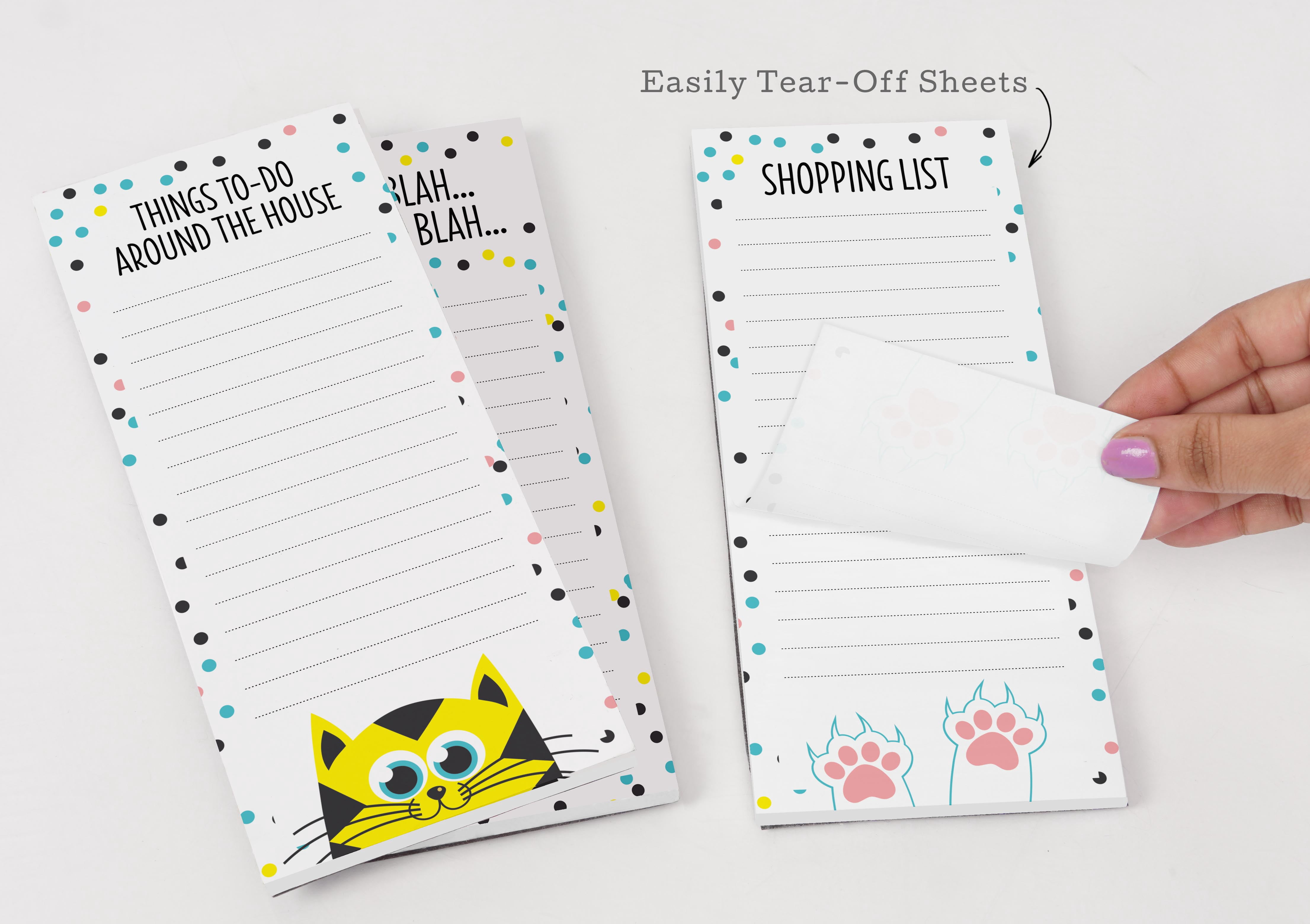 Inkdotpot Pack of 3 Magnetic Fridge To-Do List Notepads- Magnetic Memo Pads For Refrigerator-(50 Sheets Each)-F9