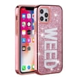 thumbnail image 2 of For iPhone 12, 12 Pro Case Embroidered Text Bling Glitter Chrome Hybrid Cover, 2 of 3