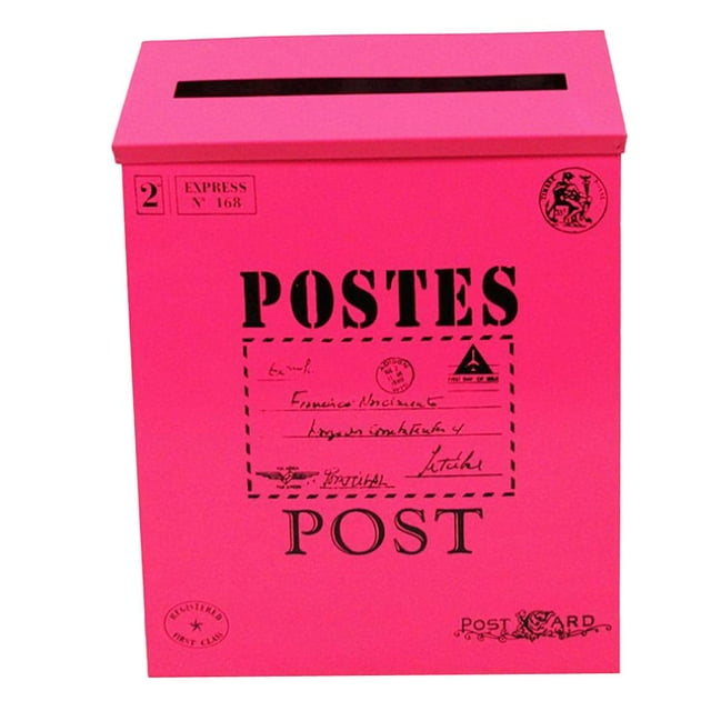 DOLITY Outdoor Wall-Mounted Retro Rainproof Newspaper Magazine Letter Box, Suitable For Rose Red