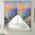 thumbnail image 2 of Sunset Swag Valances for Windows, Kitchen Window Curtains Over Sink, Colorful Wildflower Path Cottagecore Ocean Window Treatment Curtains for Living Room/Bedroom Curtains 2 Panel Sets 36"x45", 2 of 8