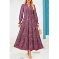 thumbnail image 7 of PRETTYGARDEN Women's Floral Maxi Dress Spring Long Sleeve V Neck Casual A Line Long Flowy Boho Party Dresses, 7 of 7