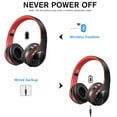 thumbnail image 3 of Bluetooth Headphones Over Ear, LUXMO Wireless Noise Cancelling Headphones Foldable Stereo Headset with Mic, Rechargeable Headphones Handsfree Headphones for PC, Laptops and Smartphones, 3 of 9