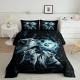 thumbnail image 2 of Manfei Wild Wolves Comforter Sets Twin Size,Jungle Wildlife Comforters & Duvets,Howling Wolf Bedding Twin Comforter Set,Breathable Bedroom Decor Reversible,2-Piece, 2 of 8