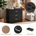 thumbnail image 6 of Ubesgoo 3 Drawer Dresser, Modern Storage Chest with Spacious Drawers, Black Bedroom Dresser Organizer Cabinet for Bedroom, Living Room and Home Office, 6 of 11