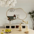 thumbnail image 5 of TEWLOSS Irregular Wall Mirror 46"x26" Cloud Shaped Mirrors for Bathroom, Gold Aluminum Alloy Frame, 5 of 11
