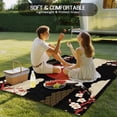 thumbnail image 4 of Japanese Style Outdoor Rug for Patio/Deck/Porch, Non-Slip Large Area Rug 6 x 9 Ft, Modern Cranes Cherry Flower Wave Red Brown Indoor Outdoor Rugs Washable Area Rugs, Camping Rug Carpet Runner, 4 of 8