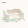 thumbnail image 2 of Bakery Box with Window, Pack of 20 for 2 Brownies, Donuts, Ladoos, Chocolates, Macarons, Size 6.25x3.25x2 inches (Green), 2 of 8