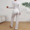 thumbnail image 7 of BRGZLK Womens Cute Long Sleeve Pajama Set Casual Floral Print Ribbed Top and Pants Sleepwear 2 Piece Pjs, 7 of 7