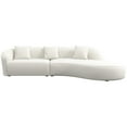 thumbnail image 3 of Galler Japandi Style Luxury Modern Boucle Fabric Curvy Couch in White, 3 of 6