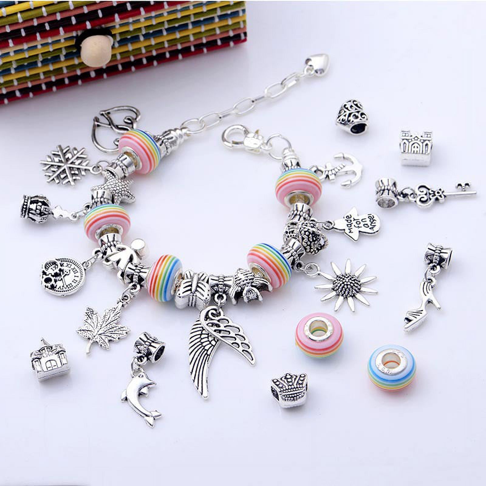 Charm Bracelet Making Kit for Girls, Kids' Jewelry Making Kits Jewelry Making Charms Bracelet Making Set with Bracelet Beads, Jewelry Charms and DIY Crafts with Gift Box 93 Pieces - image 2 of 5