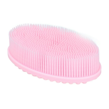 Nieyigj Premium Silicone Body Scrubber Comfortable Sensory Soft Massage Baby Bath Brush for Infants and Toddlers Gentle Exfoliating Cleansing Tool Pink 5.91 inches / 15 cm