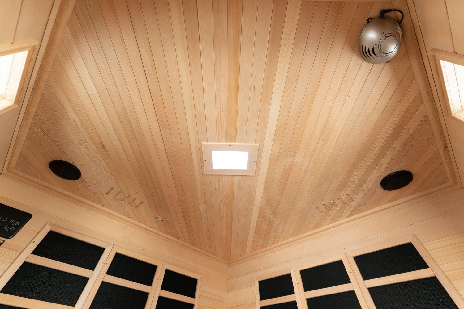 Blisspod 4-5 Person Far Infrared Sauna Premium Hemlock, Low EMF, 12 Heaters, Corner, Spacious.
