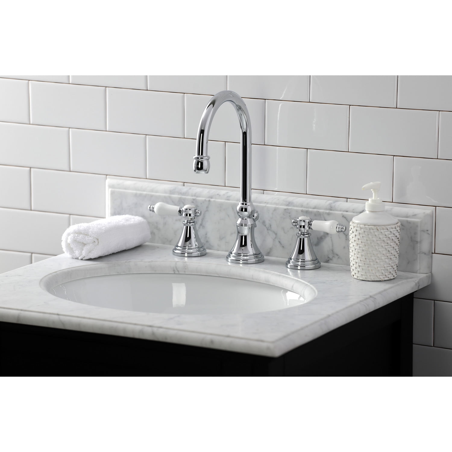 Kingston Brass KS2981BPL Bel-Air Widespread Bathroom Faucet with Brass Pop-Up, Polished Chrome