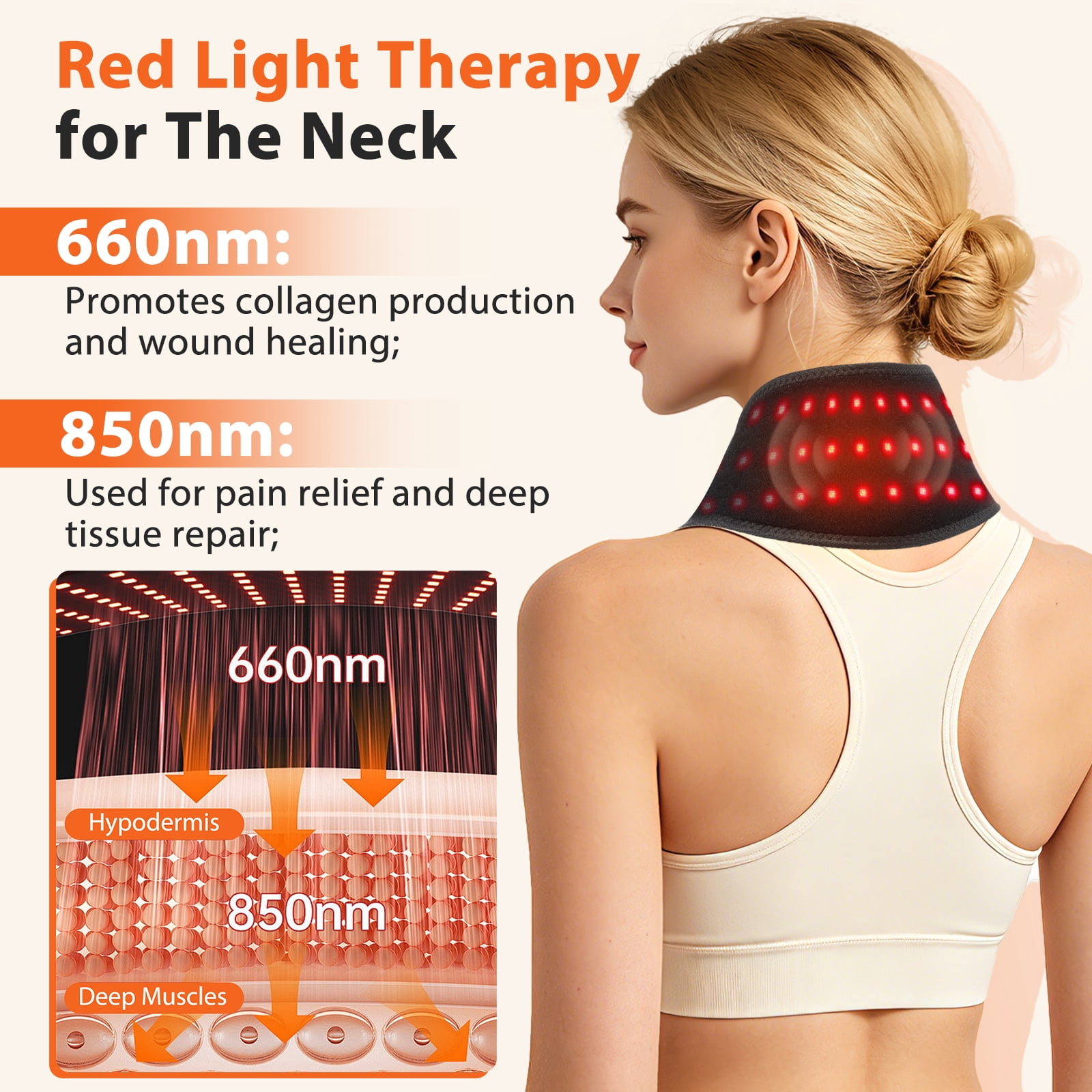 Cordless Neck Heating Pad, Neck Heated Massager with Heat Vibration Massage for Neck Relief, 3000mAh Battery Heating Pad for Neck, Ideal for Shoulders, Lower Back, Legs, and Arms
