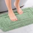 thumbnail image 2 of Unique Bargains Soft Absorbent Non-Slip Plush Bath Rugs for Bathroom Light Green 20"x32", 2 of 6