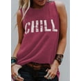 thumbnail image 2 of Asyoly Women's Summer Letter Print Tank Tops Casual Loose Sleeveless Shirts Round Neck Tees, 2 of 4