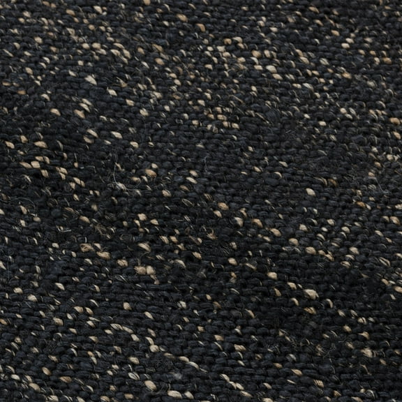 Woven Trends Royal - BNL934 - Contemporary/Modern Style, Textured Pattern, Pet & Family Friendly, Living Room, Dining Room, Office, Low Pile Hand Made Jute Area Rug in Black - 5' x 7'