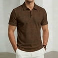 thumbnail image 3 of Mens Knit Polo Shirt Short Sleeve Hollow Out Knit Shirt Texture Knitted Shirt Tops, 3 of 7