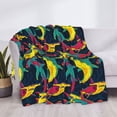 thumbnail image 3 of Fotbe Colorful Sharks Manta de Franela con Estampado, Manta Ultrasuave para Cama, Sofá, Auto, Hipoalergénica y Antibolitas-60"x50", 3 of 6