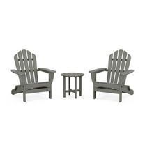 Trex Outdoors 3-Piece Monterey Bay Folding Outdoor Adirondack Set in Stepping Stone