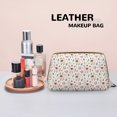 thumbnail image 4 of Cartoon Cute Alpaca Leaf Flower Makeup Bag, Large Capacity Travel Cosmetic Bag for Women Girls- Travel Toiletry Bag Leather Portable Waterproof Makeup Case Organizer with Handle, 4 of 4