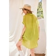 thumbnail image 5 of CCWHOLESALESCLOTHINGS Women's Collar Neck Button Down Robe Oversize Jacket, L, Green, 5 of 5