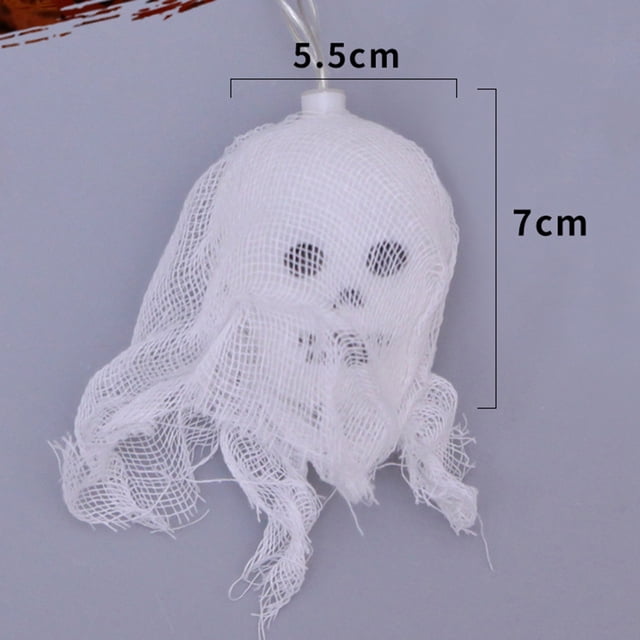 Lámpara Guirnalda de luces LED para Halloween decorativa de fantasma impermeable Ehuebsd con hilo funciona con pilas para Patio y jardín 10 LED