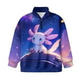 thumbnail image 4 of Uorisanigo Kids Girls Sweatshirt Casual Long Sleeve Zipper Sweatshirt Oversized Purple Starry Axolotl Pullover Tops Teen Girl School Athletic Tops Fall Fashion Outfits Clothes, 4 of 7