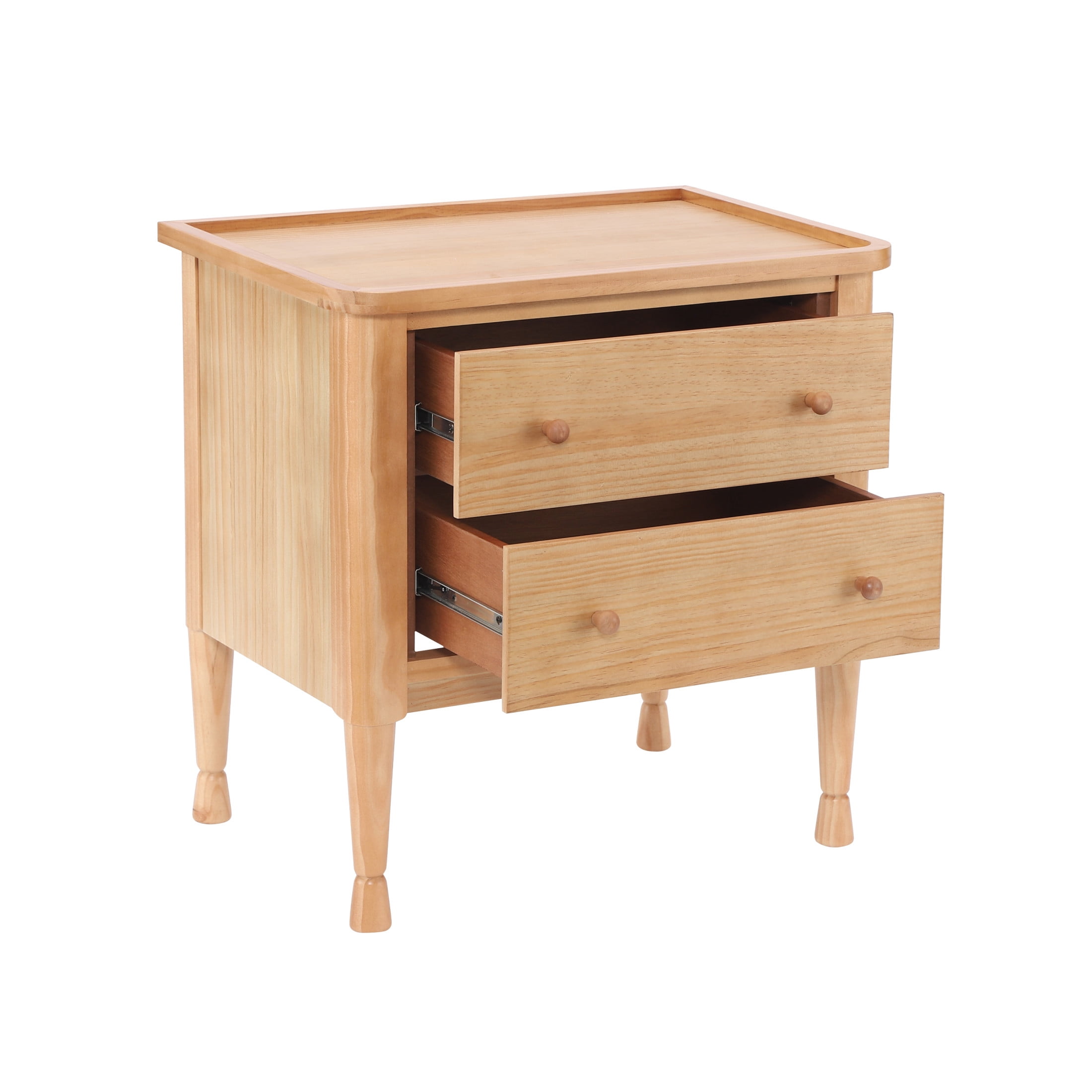 Christopher Knight Home 23.6"W Modern Nightstand with 2 Drawers, Bedside Table with Storage, Natural