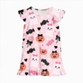 thumbnail image 7 of TOWED22 Halloween Nightdress Toddler Girls Sleepwear Cute Cartoon Ghost Print Dresses Short Sleeve Pajamas Dress, 7 of 7