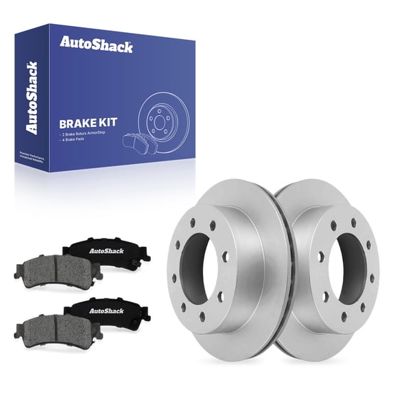 AutoShack Rear Vented Coated Brake Rotors   Premium Ceramic Pads 6-PC Brake Kit Replacement for 2004 GMC Sierra 1500 2004 Chevrolet Silverado 1500 ArmorStop 12.99" (330 mm)