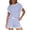 Blue, variant on 2 Piece Sets for Women Summer Crew Neck Lounge Stripe Shorts Sets Cap Sleeve Lounge Spring Beach Airport Travel Vacation Outfits Matching Sweatsuit