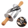 thumbnail image 4 of Stainless Steel Bread Rolling Cutter Handle Kitchen Baking Wooden Handle Pastry Cutting Slicer Kitchen Baking Tool, 4 of 7