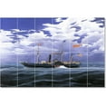 thumbnail image 1 of Ceramic Tile Mural-James Bard Ships Tile Mural Commercial Renovations Design Idea. 36" w x 24" h using (24) 6 x 6 ceramic tiles, 1 of 3