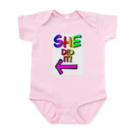 

CafePress - She Did It! (Left) Infant Creeper - Baby Light Bodysuit Size Newborn - 24 Months