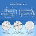 thumbnail image 3 of Fryer Rack Double Layer 304 Stainless Steel Rectangular with G Skewer Fryer Cooking Rack Fryer Accessories, 3 of 5